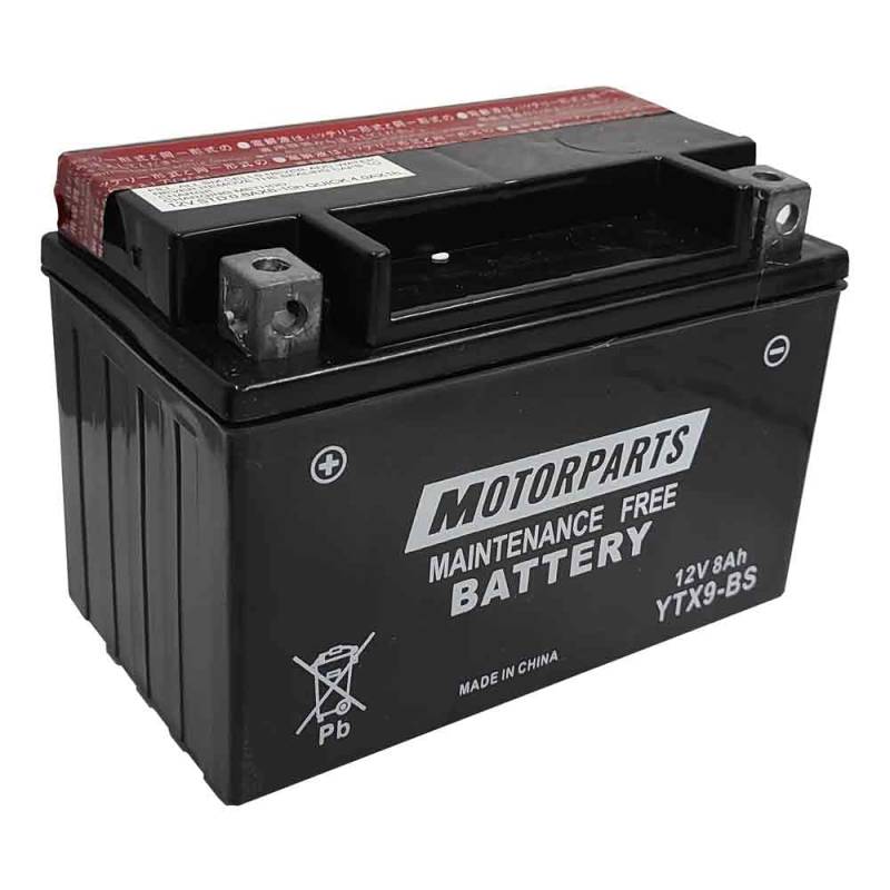 Batterie Motor Parts Minarelli YTX9-BS 12 V 8 Ah Akku Motorrad kompatibel mit Yamaha X-City 250 4T 09 12 wartungsfrei komplett Roller spezifisch von FAR