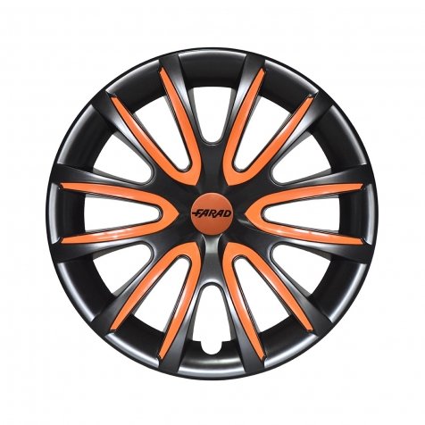 Farad Universale Radkappen Radzierblenden Radblenden 14 Zoll Black/Orange von Farad