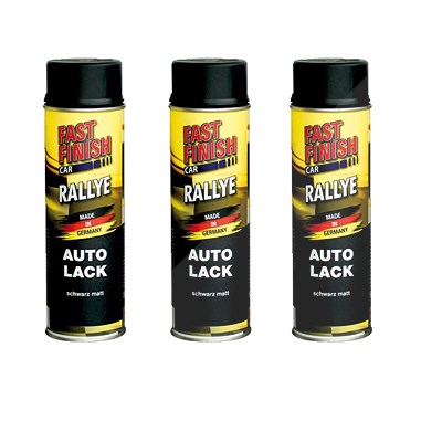 Fast Finish 3x 500ml RALLYE Autolack schwarz matt [Hersteller-Nr. 292828] von FAST FINISH