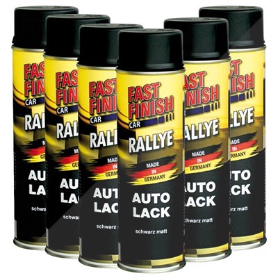 Fast Finish 6x 500ml RALLYE Autolack -schwarz matt [Hersteller-Nr. 292828] von FAST FINISH