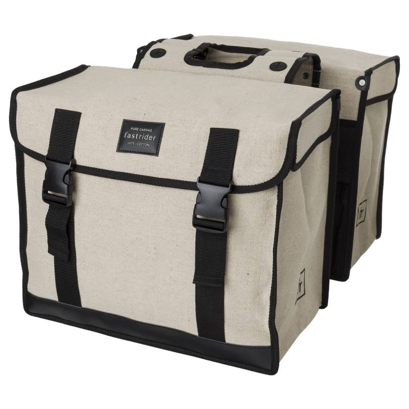 FAST RIDER Fastrider Canvas Jute/Cotton Doppelte Fahrradtasche Basics Undyed 56L von FAST RIDER