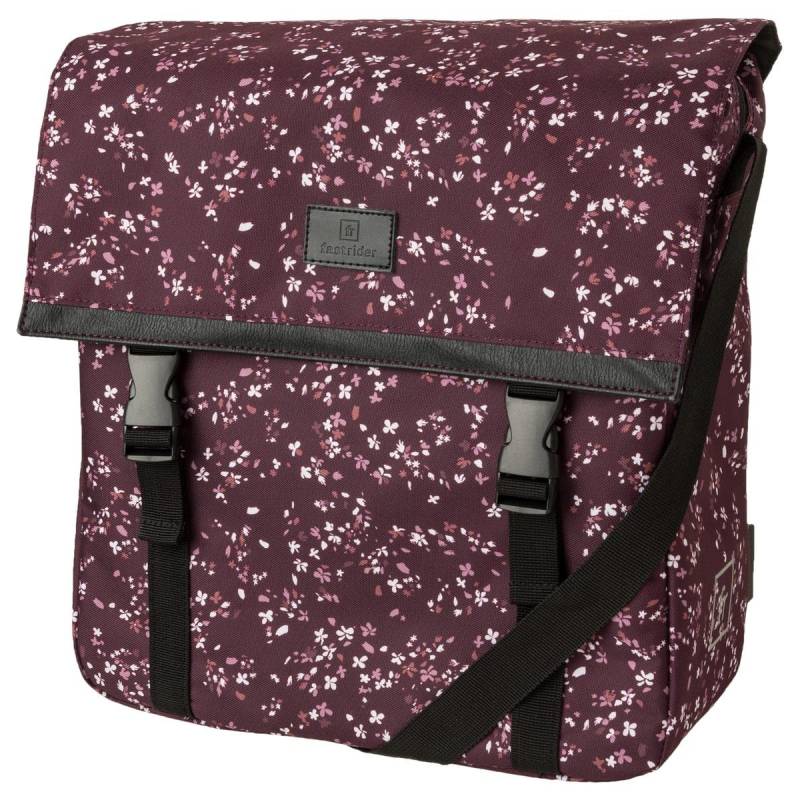 FAST RIDER Fastrider Nara Einzelne Fahrradtasche Trend Mini Flower Aubergine 17L von FAST RIDER