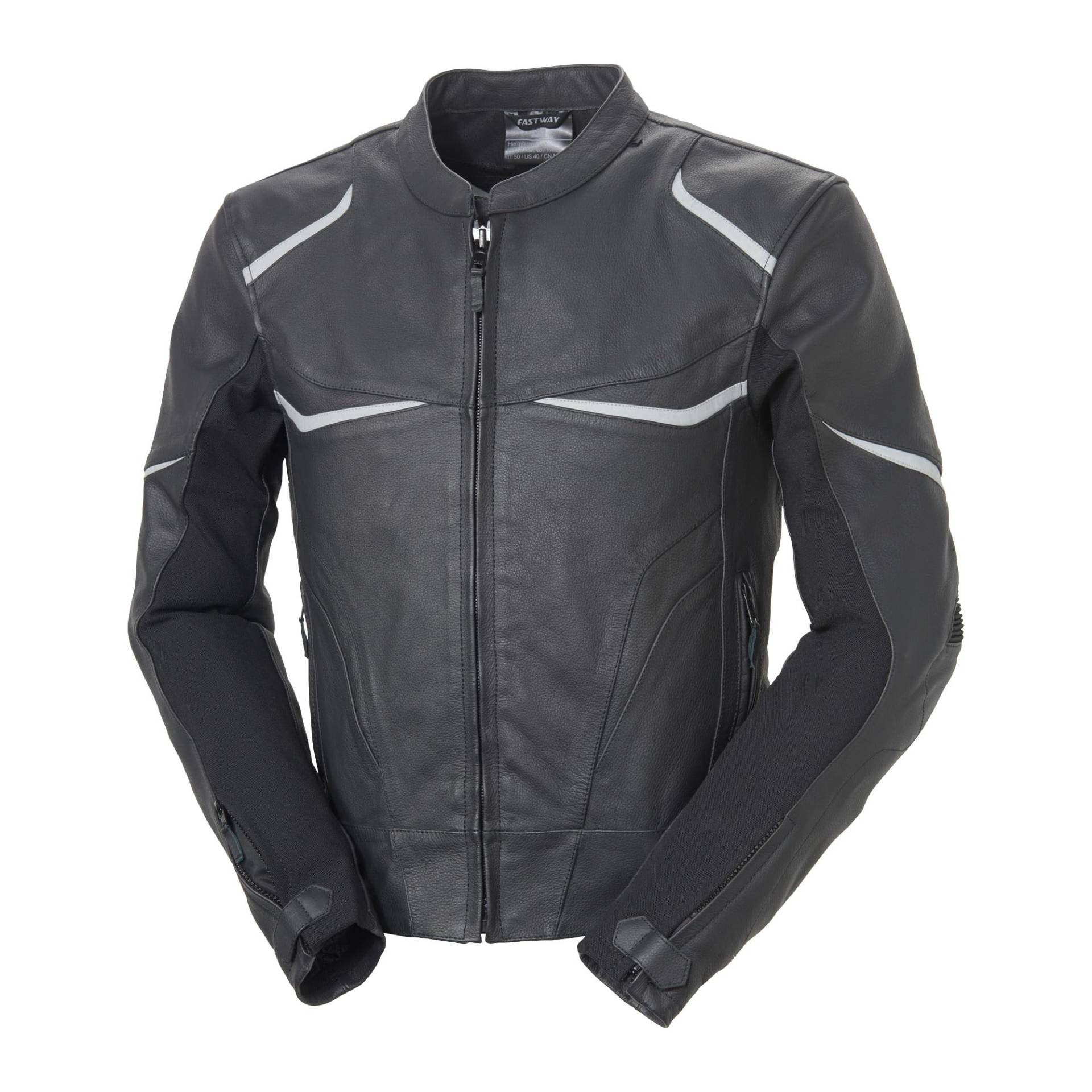 FAST WAY Sport Men 191 Motorrad Lederjacke Herren, Motorradjacke Herren Mit Protektoren, Entnehmbare Schulter- & Ellenbogenprotektoren, Motorrad Jacke Herren mit Verbindungsreißverschluss, Gr. 56 von FAST WAY