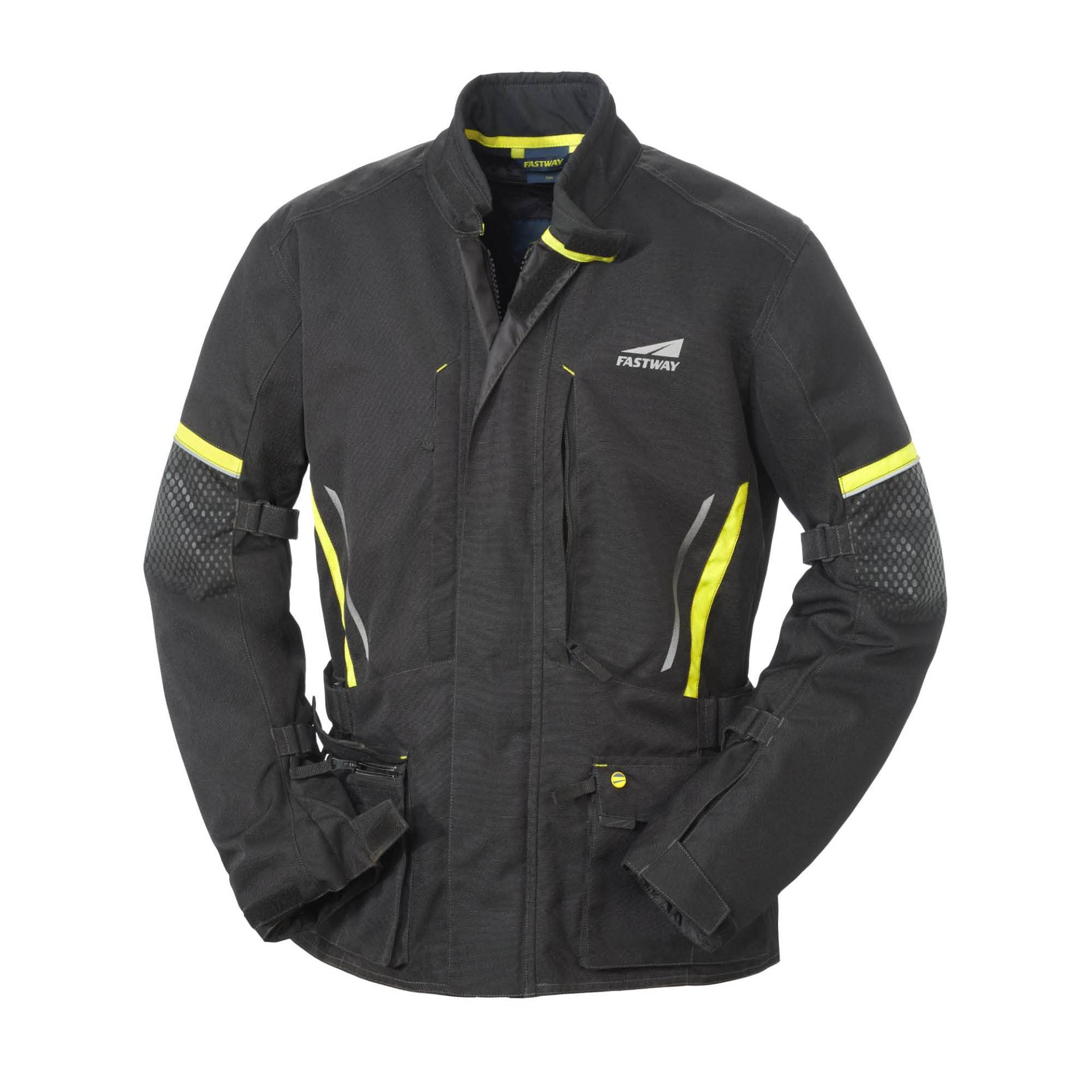 Fastway Textil Motorradjacke Herren mit Protektoren, Wasserdichte Motorrad Jacke Herren, Atmungsaktiv, Winddicht, Thermo-Isolierung, Sicherheitsnähte, Verbindungsreißverschluss, Ventilationssystem, 50 von FAST WAY