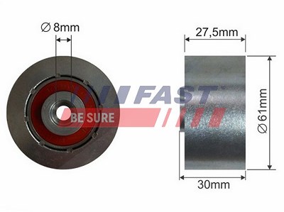 Fast Umlenk-/Führungsrolle, Zahnriemen [Hersteller-Nr. FT44084] für Alfa Romeo, Chevrolet, Fiat, Opel, Saab, Vauxhall von FAST