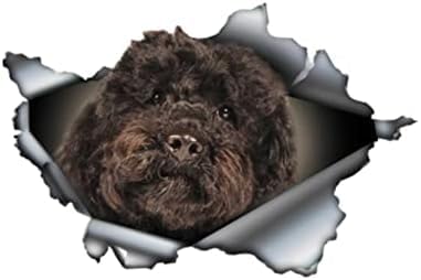 FASTLATE 2pcs 3D -Autoaufkleberzubehör Schwarze Labradoodle Hund Animal Wasserdicht von FASTLATE