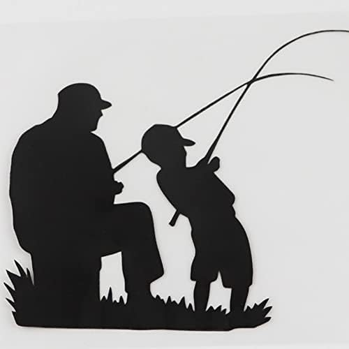 FASTLATE 2pcs Personalisierte Autoaufkleber Papa Kid Kid Fishing Outdoor Sports Wasserdicht Und Sonnenschutz -Vinyl -Aufkleber, 13cmx11cm Laptop -Koffer -LKCASE -Zubehör Auto -Aufkleber von FASTLATE