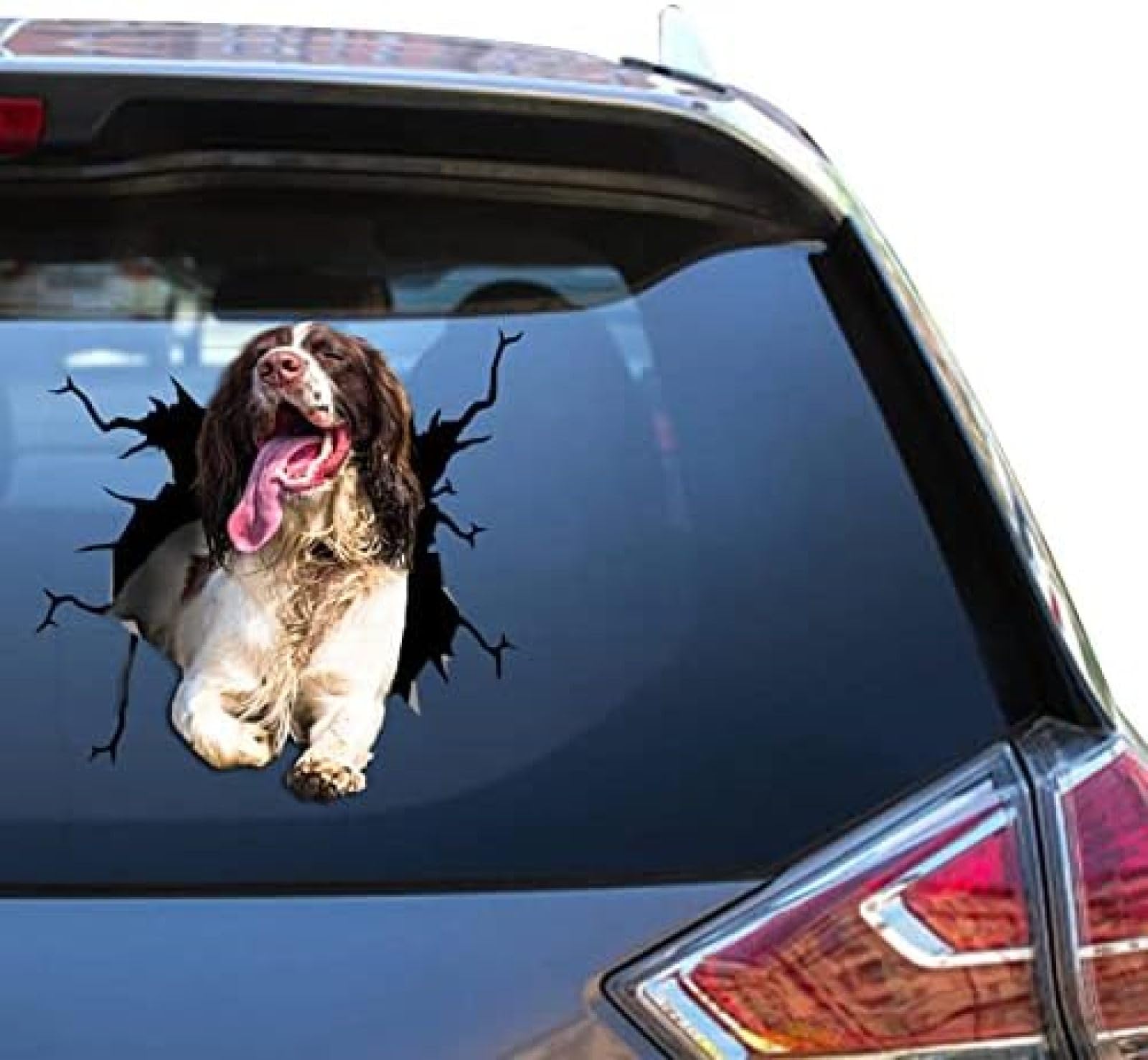 FASTLATE Springer Spaniel-Fensteraufkleber, Springer Spaniel-Autoaufkleber, Wetterfester Toilettenaufkleber Für Neue Fahrer, Stoßfänger, LKW-Aufkleber von FASTLATE