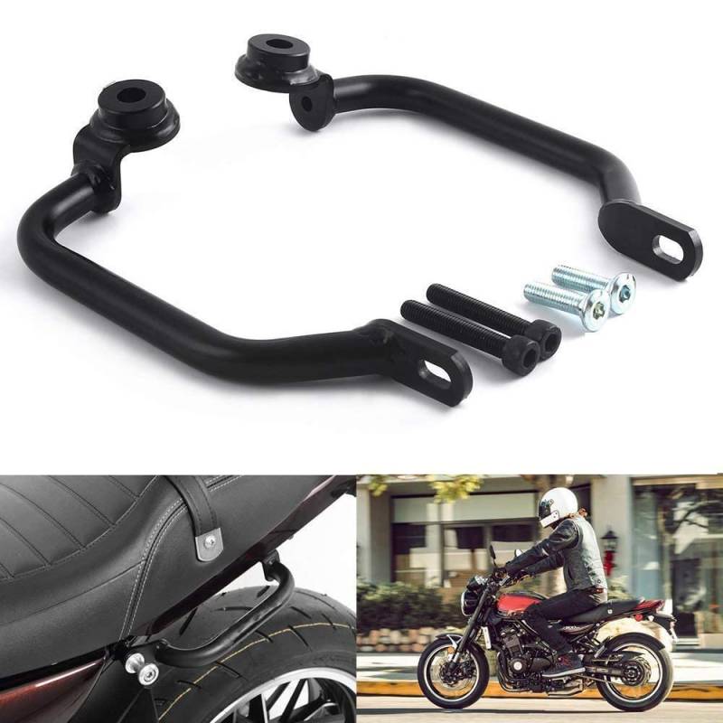 Motorrad Stahl Hintersitz Beifahrer Haltegriff Sitz Seitenhandlauf Griff Kit für Z900RS Z900 RS Z 900 RS Z950RS Z950 RS Z 950 RS 2017 2018 2019 2020 2021 2022 2023 Zubehör (Schwarz) von FATExpress