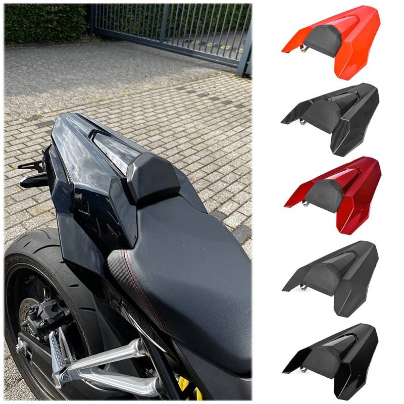 Motorrad Beifahrer Sozius Solositzbezug Motorhaube Hart ABS Verkleidung Heckteil Abdeckung für CB650R CBR650R CB650R CBR650R Motorradzubehör Teile 2019 2020 19 20 (Carbon Look) von FATExpress