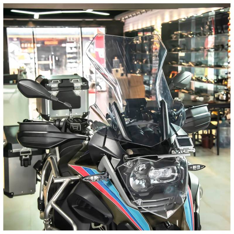 Motorrad Große Windschutzscheibe Schutzverkleidung für B.M.W R1200GS LC 2013-2018 R1200 GS R 1200 GS ADV 2014-2018 R1250GS 2018-2022 R1250 GS R 1250 GS Adventure 2018-2023 (Klar) von FATExpress