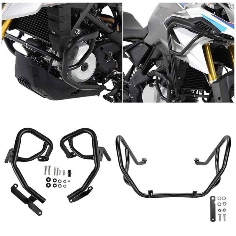 Motorrad Highway Crash Bars Oberer Unterer Motorschutz Stoßstangenrahmen Fallender Slider Protector Body Kits für B.M.W G310GS G310 GS G 310 GS G-310-GS 2017 2018 2019 2020 2021 2022 2023 (1 Satz) von FATExpress