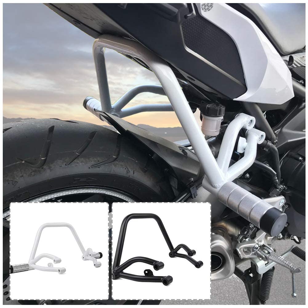 Motorrad Stahl Stunt Subcage Unterkäfig Hinten Sozius Fußrasten Fußrasten Protector Sturzbügel für Yamaha MT 09 FZ 09 MT09 FZ09 FZ-09 MT-09 Tracer 900 2014 2015 2016 2017 2018 2019 2020 (Schwarz) von FATExpress