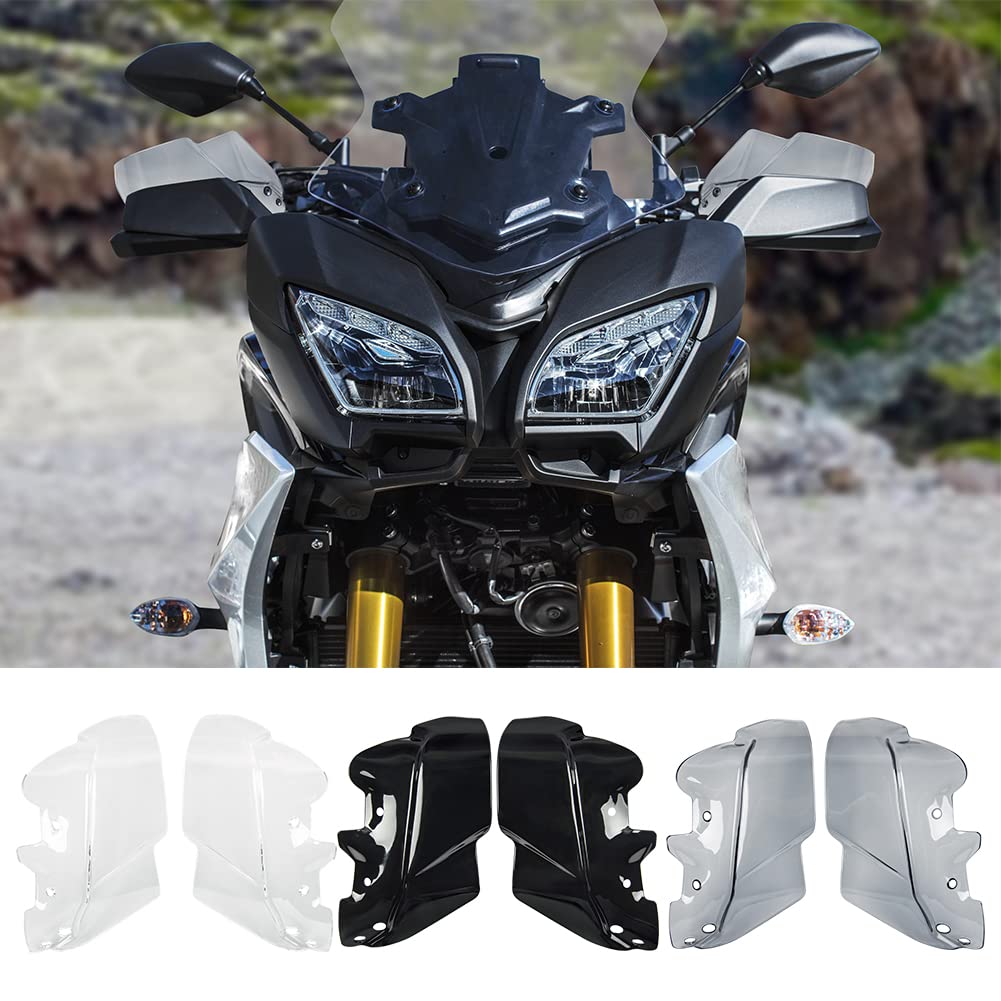 Sport Touring Motorradzubehör für Tracer 900 / GT 18-21, PC-Kunststoff-Handschutzverlängerung Handbürstenschutz-Erweiterungen Windschutzabdeckungs-Schutz für Tracer900 2018 2019 2020 2021 (Rauch) von FATExpress