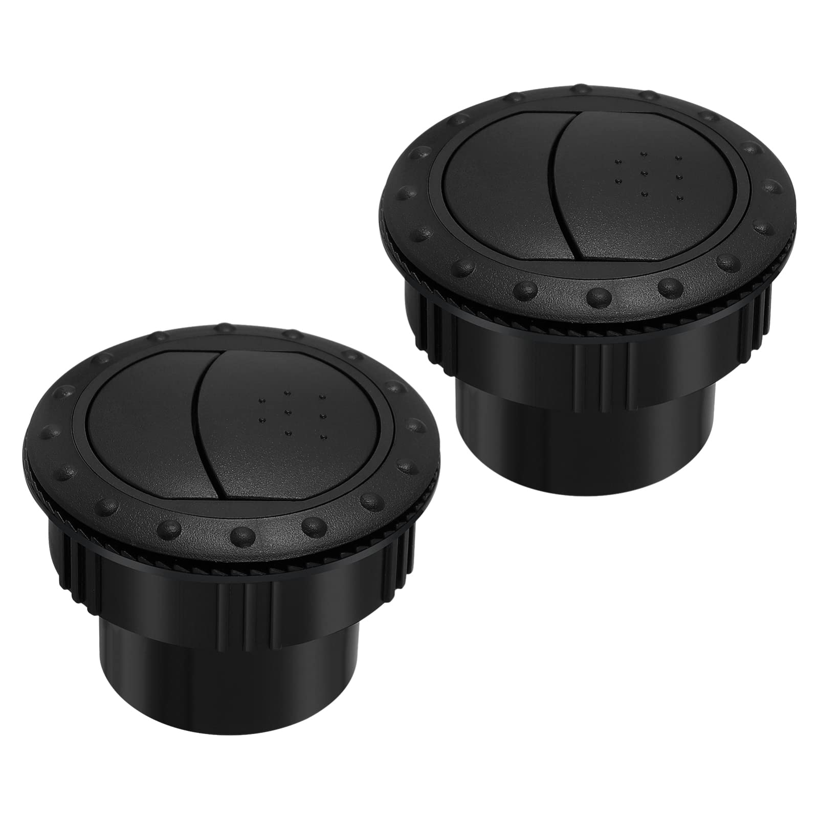 FAVOMOTO 60mm Autoinnenraumheizung A/Lüftungsöffnung Abdeckung Outlet, Armaturenbrett Klimaanlage Deflektor Seitendach Air Black Vent Outlet Round Louvered Dash für Wohnmobil- Anhänger von FAVOMOTO