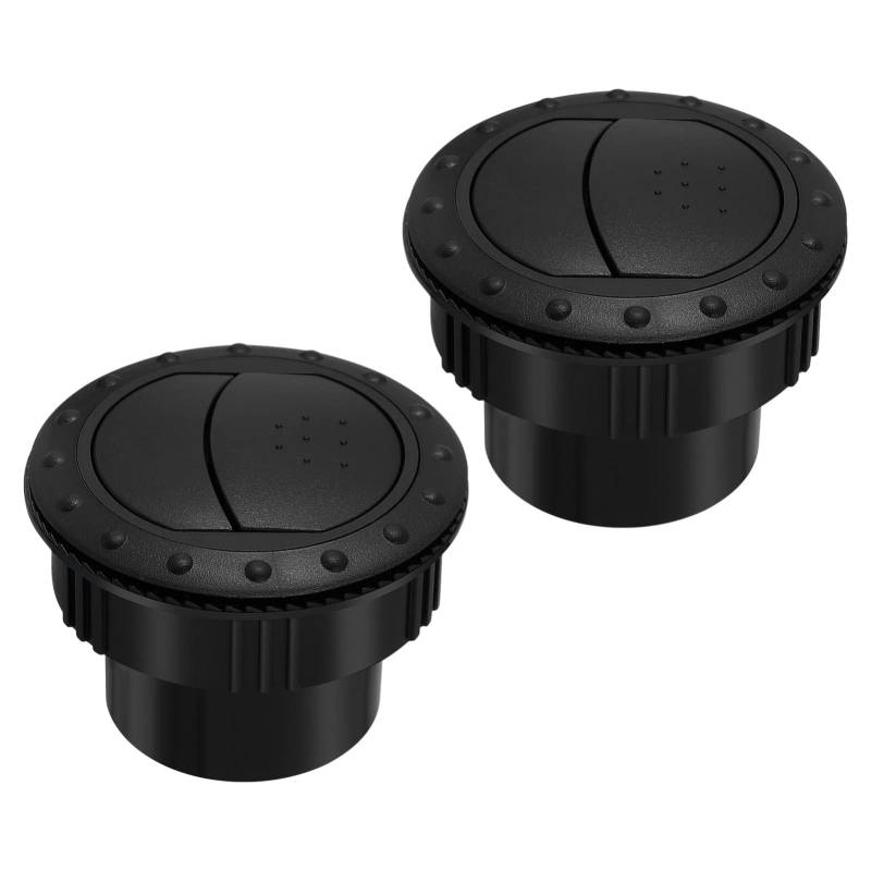 FAVOMOTO 60mm Autoinnenraumheizung A/Lüftungsöffnung Abdeckung Outlet, Armaturenbrett Klimaanlage Deflektor Seitendach Air Black Vent Outlet Round Louvered Dash für Wohnmobil Anhänger Lüftungsöffnung von FAVOMOTO