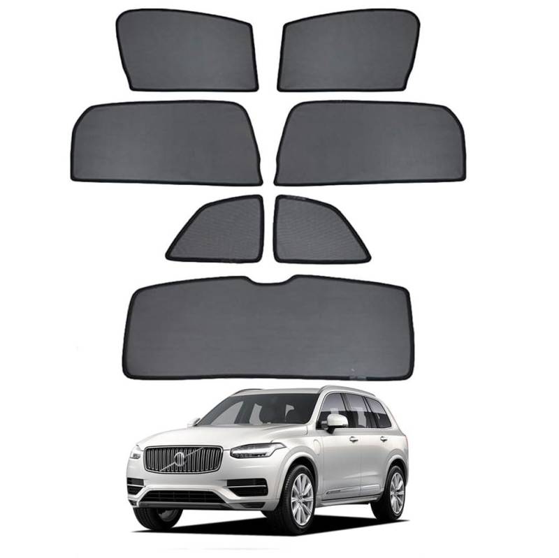 Sonnenschutz Auto Magnetisch Vorhang für Volvo XC90 2015-2023 XC 90 UV Schutz Seitenscheiben Fenster Sonnenblende Zubehör Für Baby Kinder Erwachsene Haustiere Schwarz,7pcs von FAXIULAN