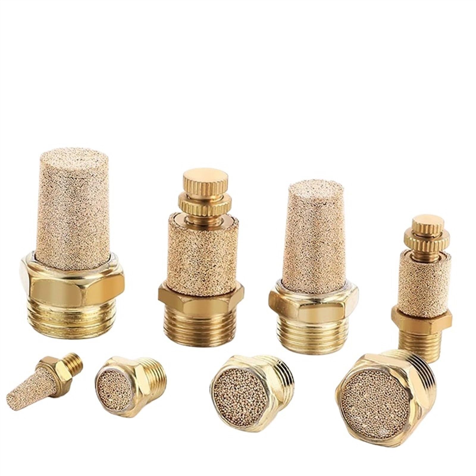 Schalldämpfer, Schalldämpfer Pneumatische Auspuff Schalldämpfer Fitting Noise Filter Minderer Stecker Kupfer Messing(Long-02) von FBANULPEX