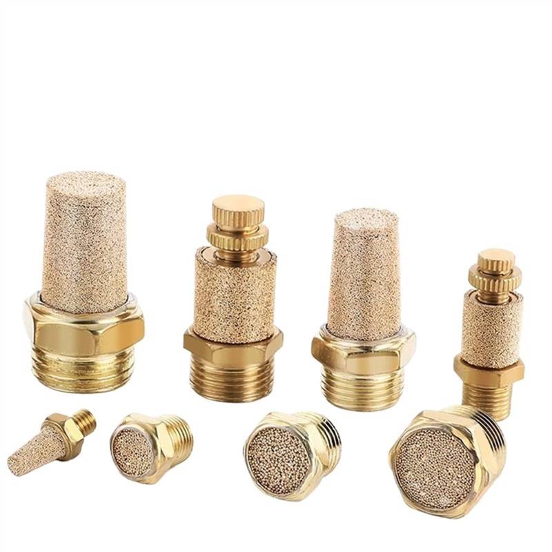 Schalldämpfer, Schalldämpfer Pneumatische Auspuff Schalldämpfer Fitting Noise Filter Minderer Stecker Kupfer Messing(Long-G1) von FBANULPEX