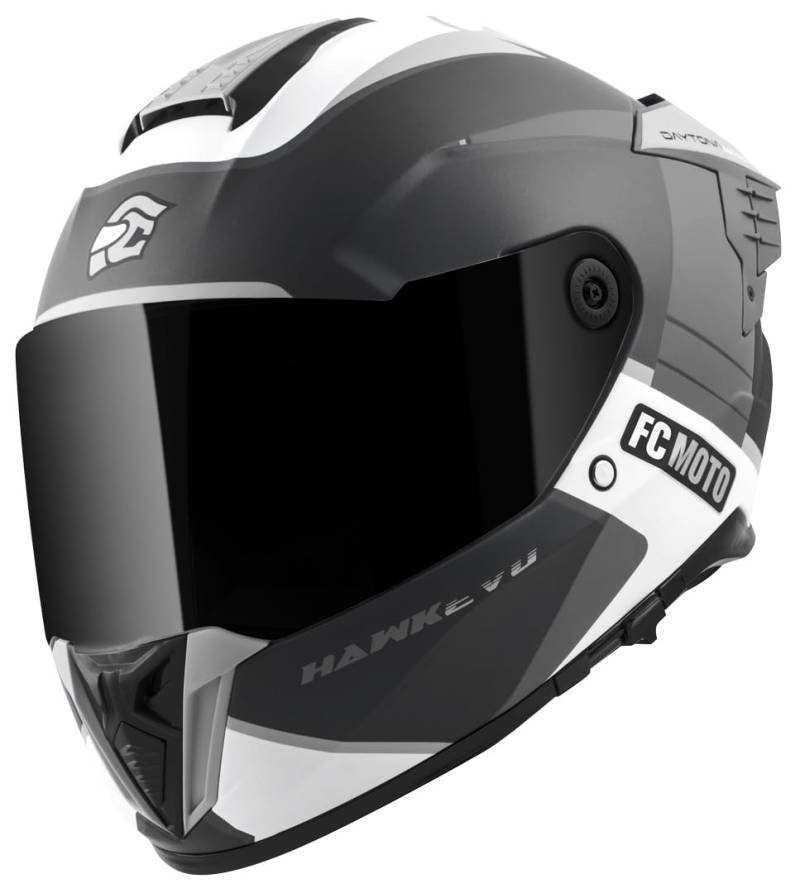 FC-Moto Hawk EVO-X Helm, schwarz matt/grau/weiß, M von FC-Moto