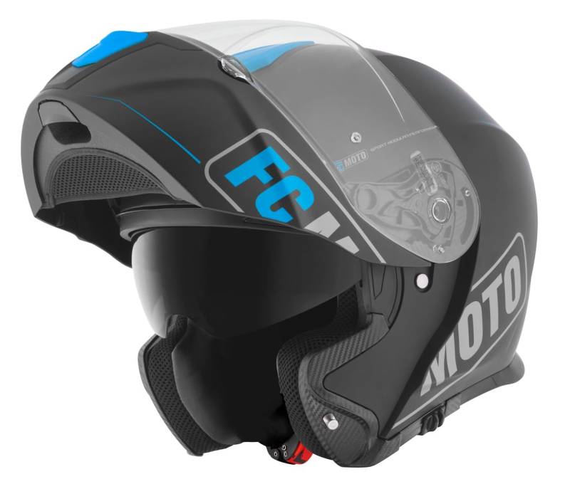 FC-Moto Novo Straight Klapphelm, schwarz/blau, L (59/60) von FC-Moto