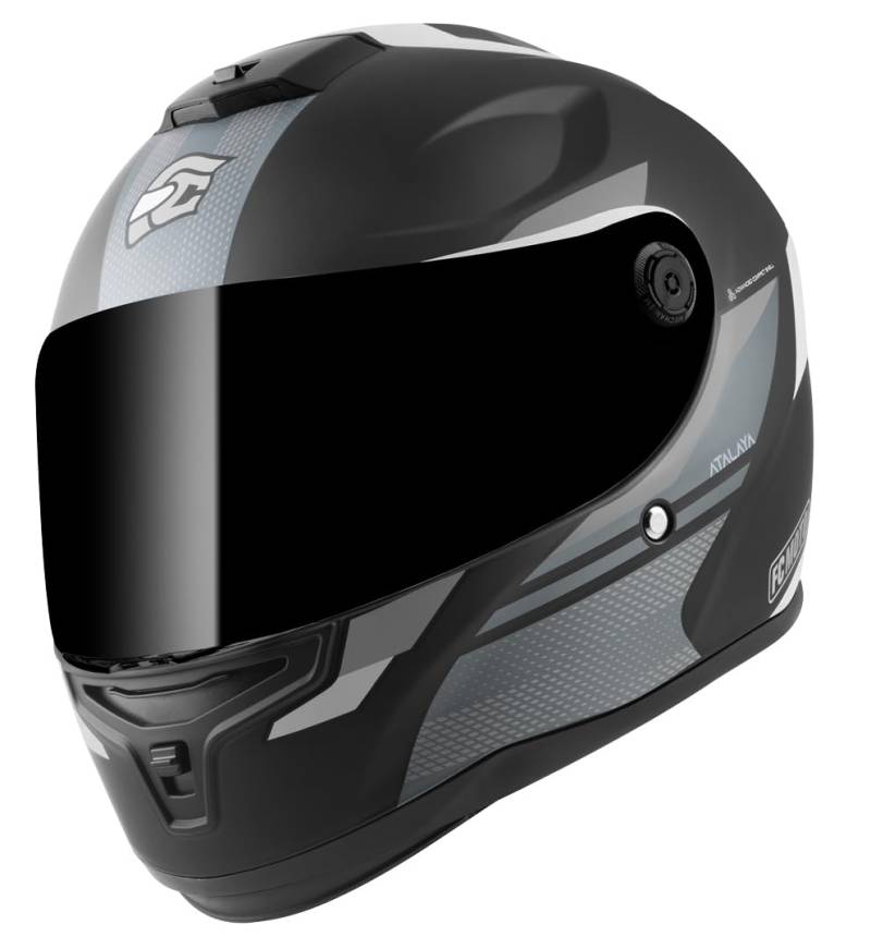 FC-Moto Zeron Helm, schwarz matt/grau/weiß, M von FC-Moto