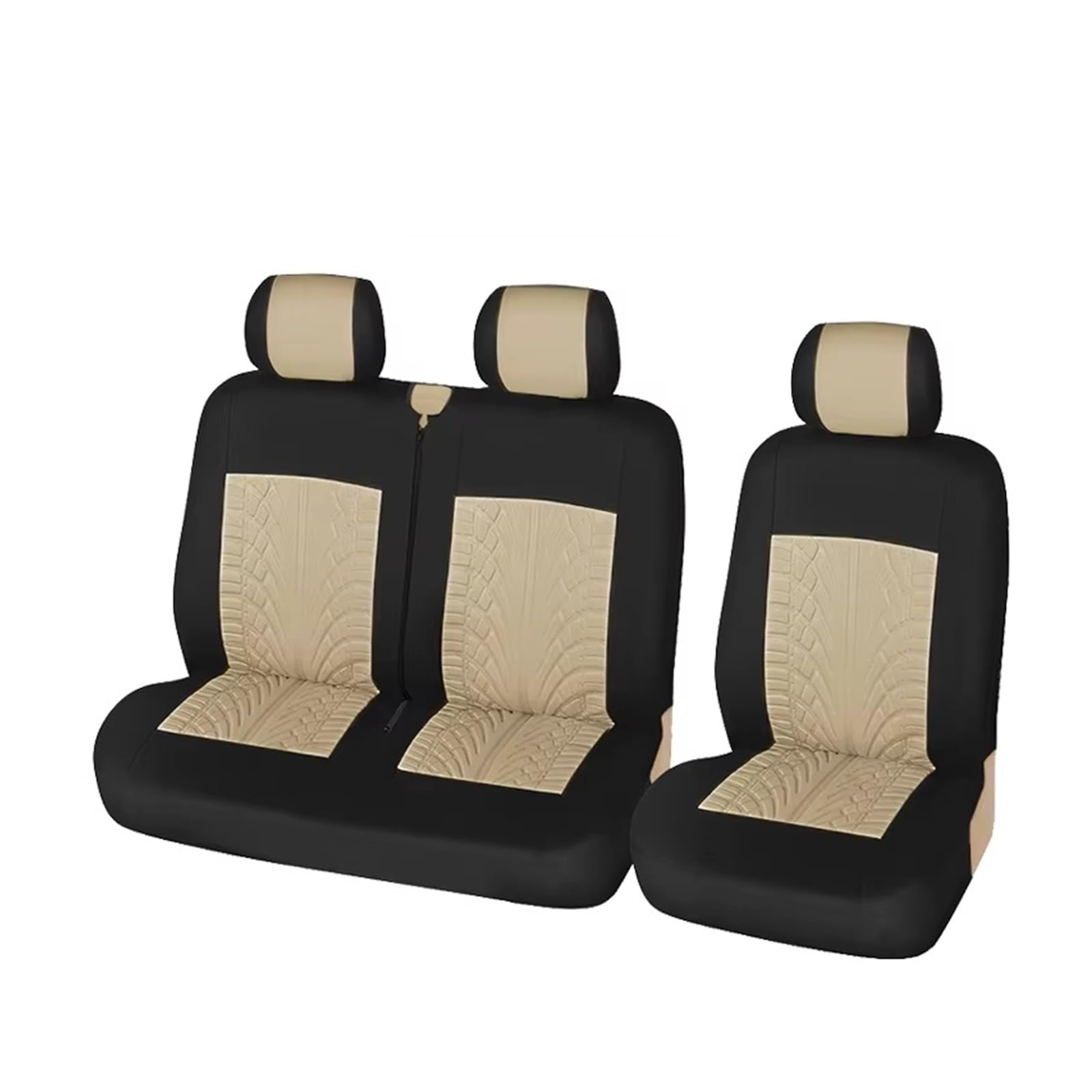 FCAPCBMUKW Sitzbezug Auto Bequeme Autositzbezüge Aus Schwerem Vier-Jahreszeiten-Gewebe, Van-Schutz, Geeignet Für Die Meisten Autos Autositzbezug(3pcs Beige) von FCAPCBMUKW