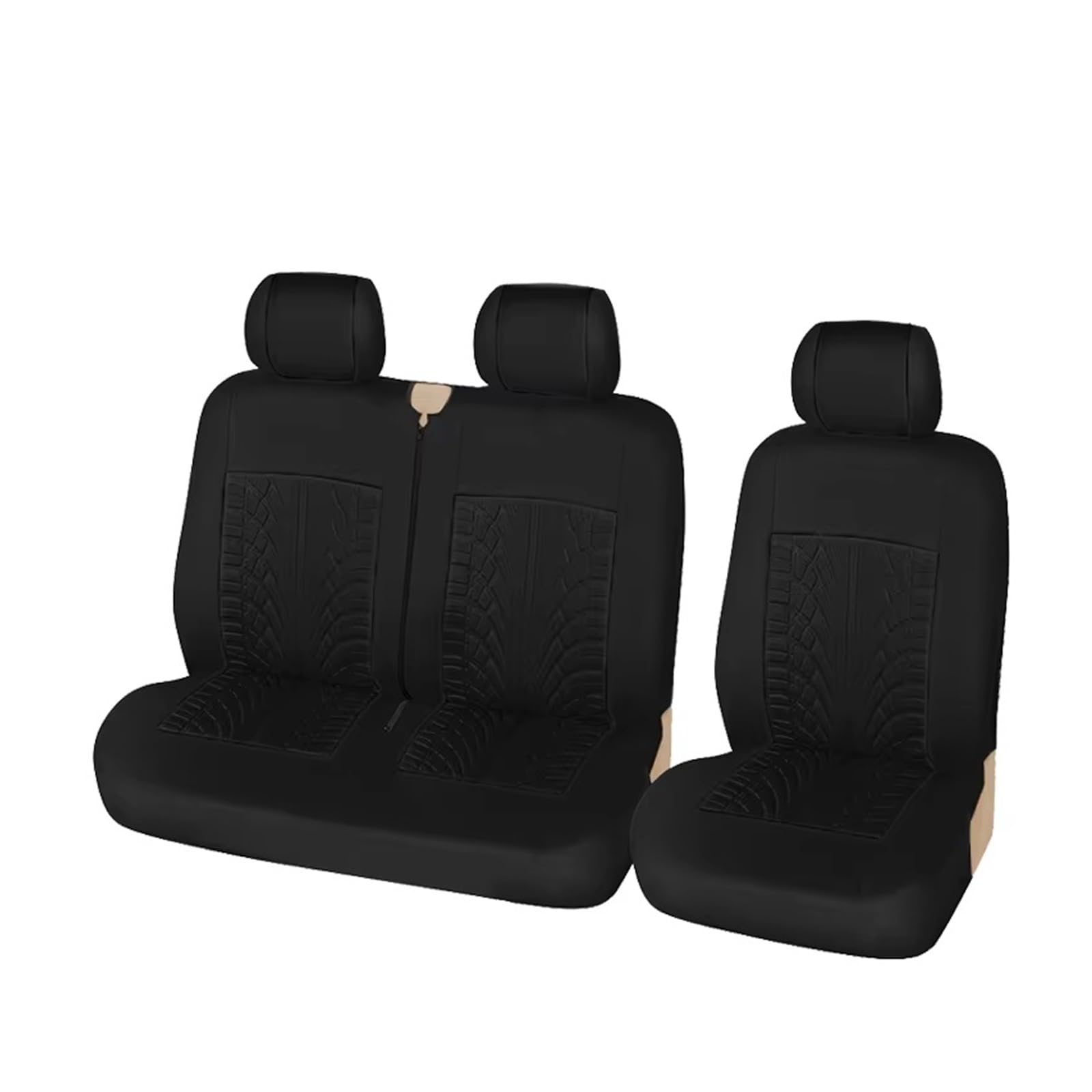 FCAPCBMUKW Sitzbezug Auto Bequeme Autositzbezüge Aus Schwerem Vier-Jahreszeiten-Gewebe, Van-Schutz, Geeignet Für Die Meisten Autos Autositzbezug(3pcs Black) von FCAPCBMUKW