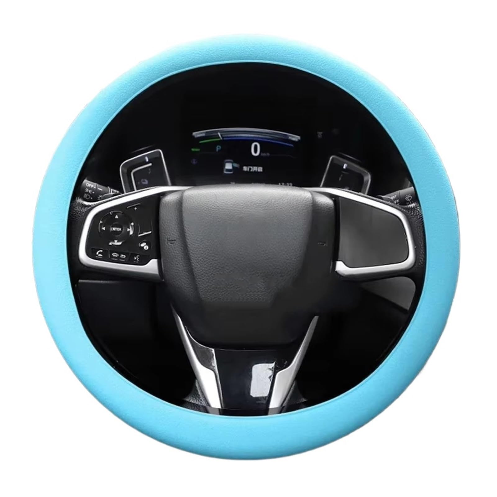 Lenkradbezug Tuning-Innenzubehör, Auto-Lenkradabdeckung, Universelle Silikon-Autogriff-Griffabdeckung, Silikon-Schutzhülle Warm Lenkradbezug(Light Blue) von FCAPCBMUKW