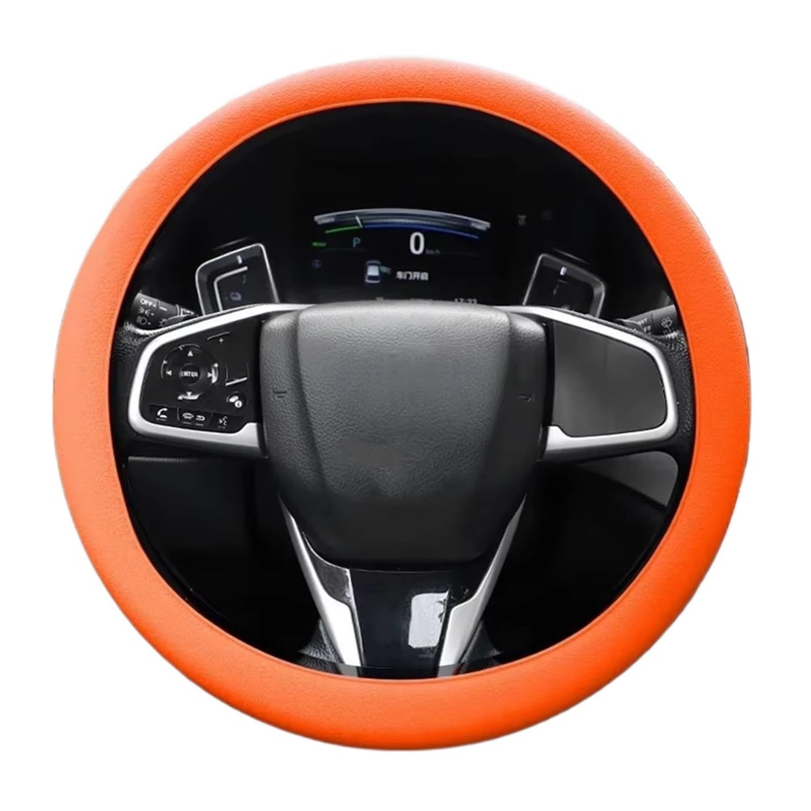 Lenkradbezug Tuning-Innenzubehör, Auto-Lenkradabdeckung, Universelle Silikon-Autogriff-Griffabdeckung, Silikon-Schutzhülle Warm Lenkradbezug(Orange) von FCAPCBMUKW