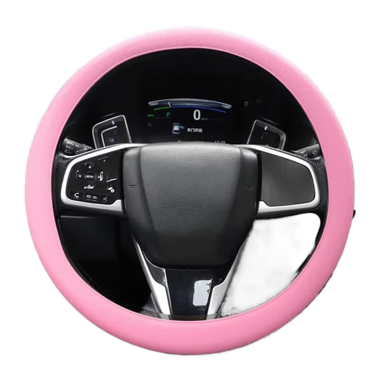 Lenkradbezug Tuning-Innenzubehör, Auto-Lenkradabdeckung, Universelle Silikon-Autogriff-Griffabdeckung, Silikon-Schutzhülle Warm Lenkradbezug(Pink) von FCAPCBMUKW