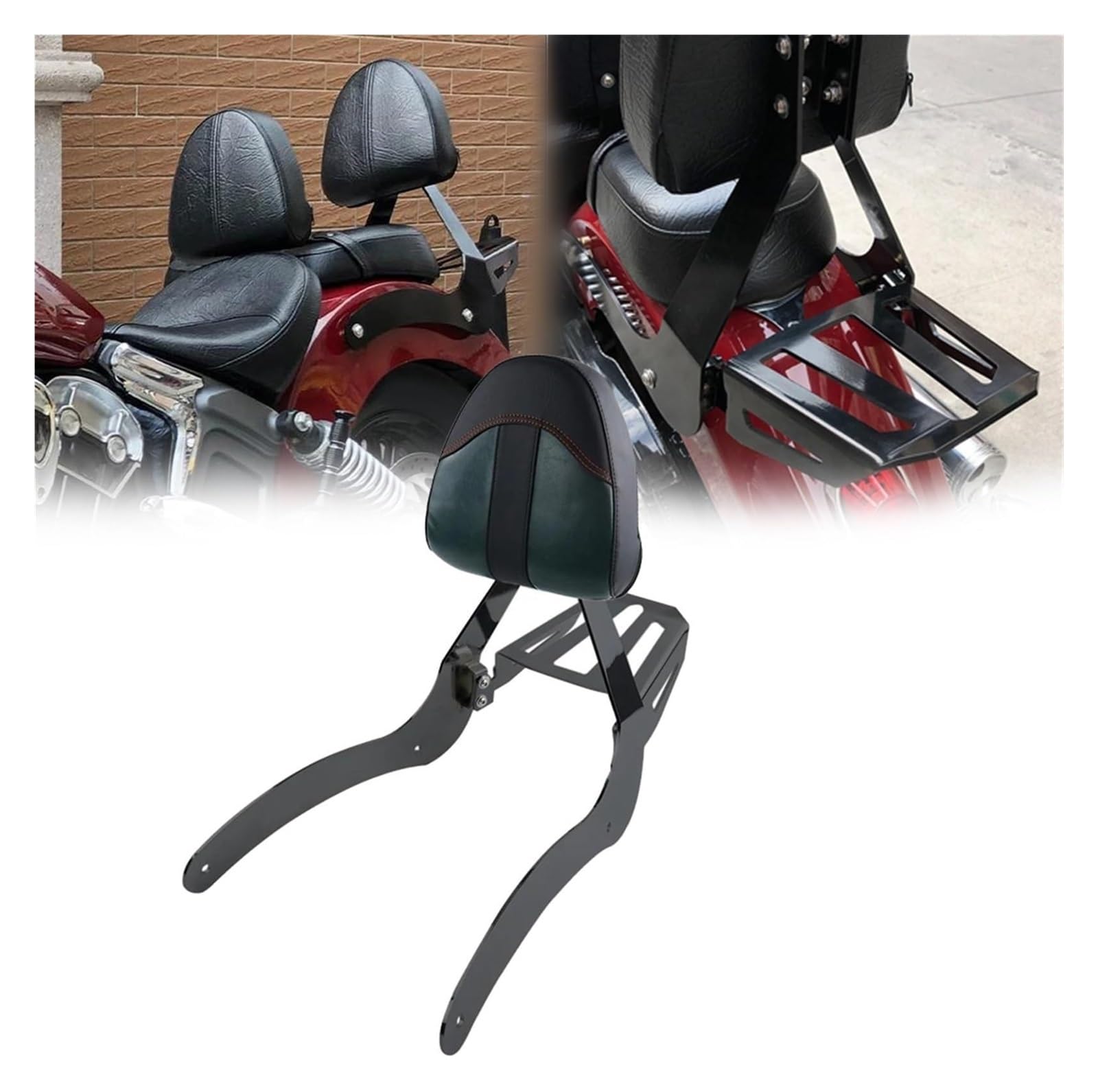 Motorrad Solositz Hintere Gepäck Unterstützung Für I&ndian Scout 2015–2023 Motorrad-Beifahrer-Rückenlehne Sissy-Bar Abnehmbarer Gepäckträger 2-in-1-Dekoration(Black Bracket a) von FCEFBGBHJ