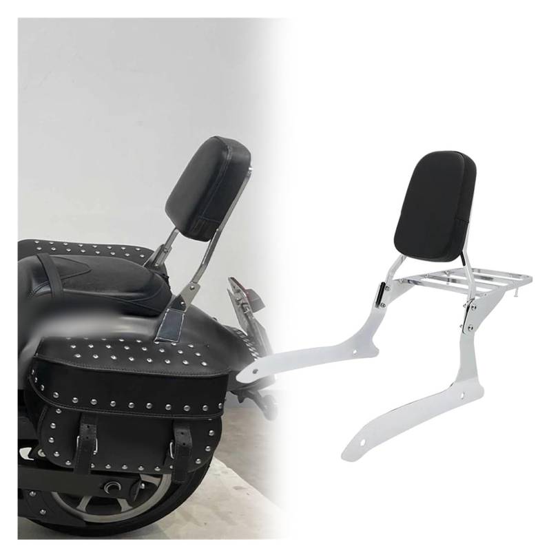 Motorrad Solositz Hintere Gepäck Unterstützung Für Y&amaha XVS 1300 XVS1300 A Midnight VStar 1300 2007–2015 Heckträger Rückenlehne Sissy Bar Gepäckträger Dekoration(Chrom) von FCEFBGBHJ