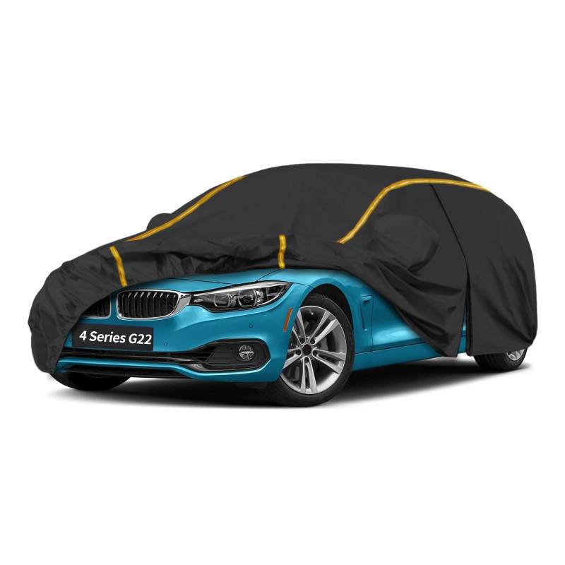 Autoabdeckung Auto Abdeckplane für BMW 4er G22 G23 G26 G82 G83 Autoabdeckung wasserdichte Sonnenschutz Atmungsaktiv Kratzfest und Langlebig Outdoor Winter Sommer(Color:C,Size:G22) von FCFEWLSDE