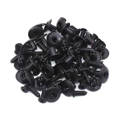 100 Stück 8 mm Kunststoff-Nieten, Schrauben, Auto-Stoßstange, Kotflügel, schwarze Nieten, Auto-Befestigungs-Clips von FCLDZZ