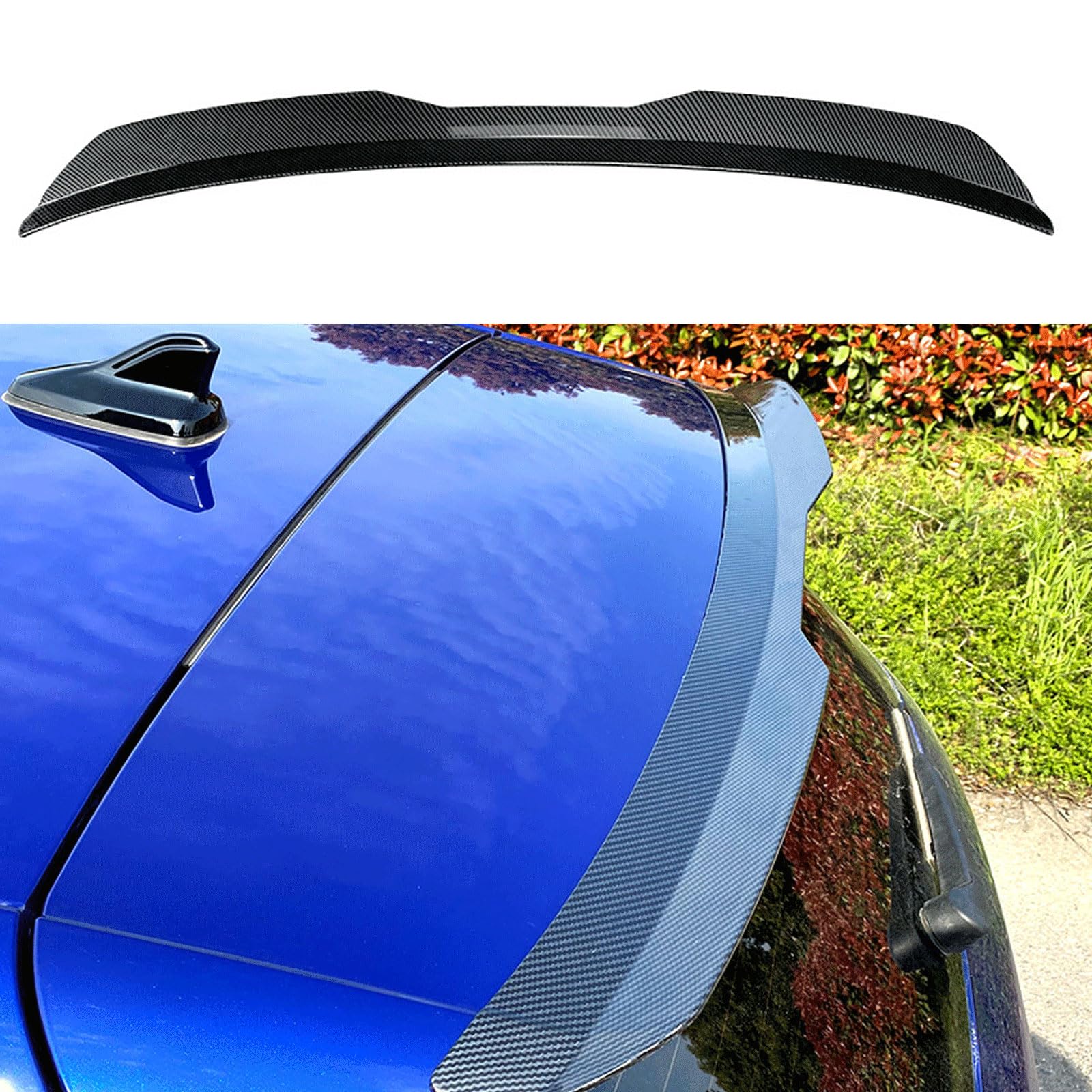 FCNNYBF Auto Heckspoiler für Kia Rio 5-Door/Rio Station Wagon/X-Line YB UB JB DC 2000-2024, Auto Kofferraum Spoiler Heckflügel Lippe Spoiler Kofferraumspoiler Dachspoiler Zubehör,Carbon Color von FCNNYBF