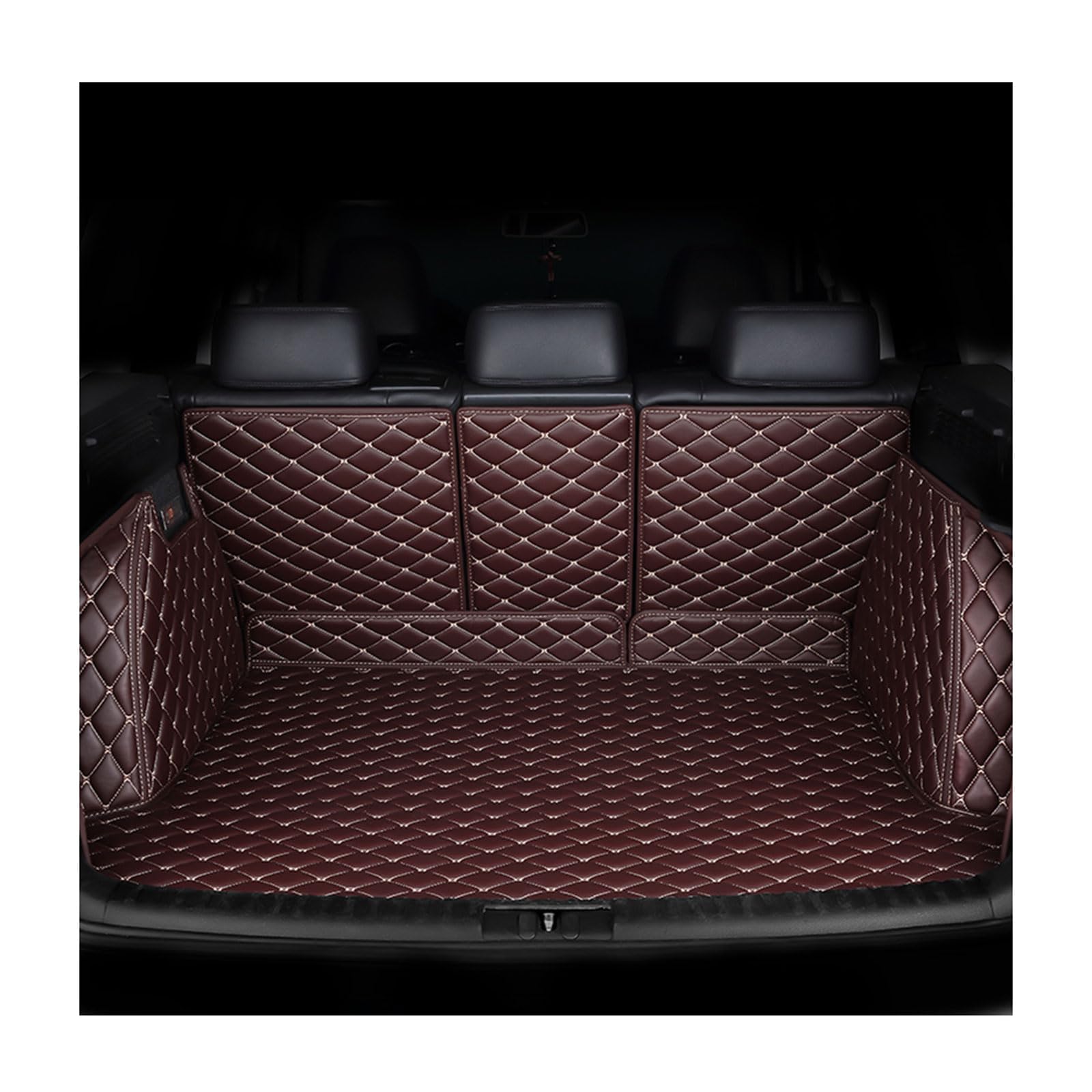 Kofferraum Schutzmatte für BMW X5 E70 2006-2013 5seats, Vollständig Einkreisung Kratzfest rutschfest Auto Leder Kofferraummatte Zubehör,Coffee von FCNNYBF