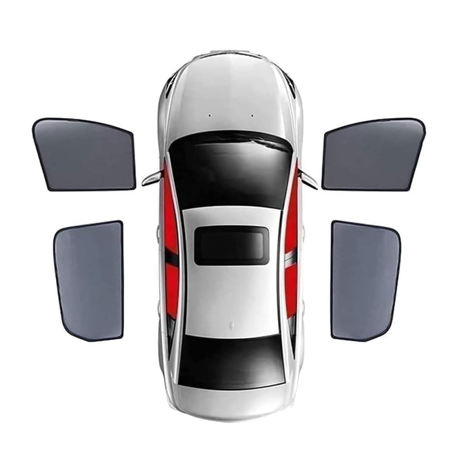 Sonnenschutz Auto Seitenfenster für Ford New Fiesta Hatchback 2008-2019 2020 2021 2022 2023, Auto Sonnenschutz Wärmeisoliert UV Schutz PrivatsphäRe Schutz Zubehör,4pcs-doors-window von FCNNYBF