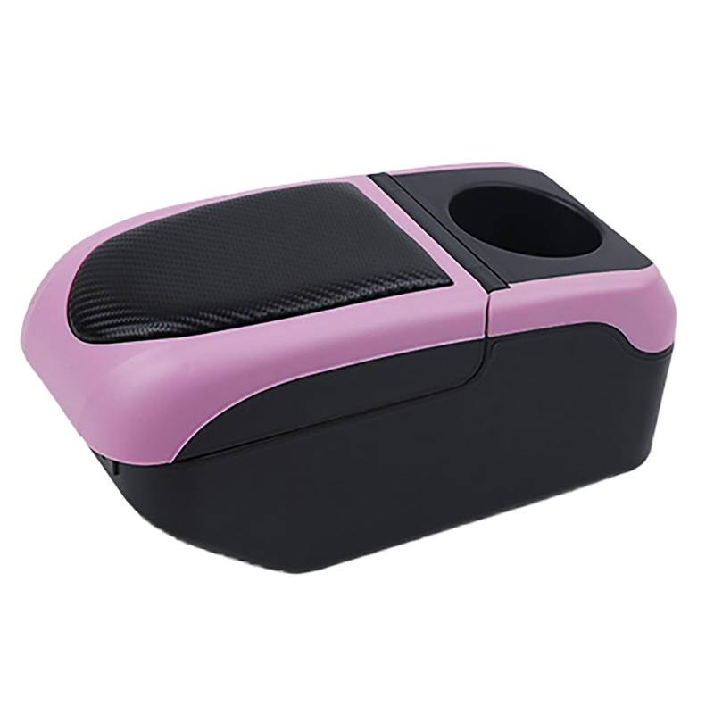 Für Honda City 2009-2016 Zentrale Armlehne Box Armlehne Box Lagerung Box Auto Zubehör Einfache Installation Mit 6 USB(Black Pink) von FCVDUBZN