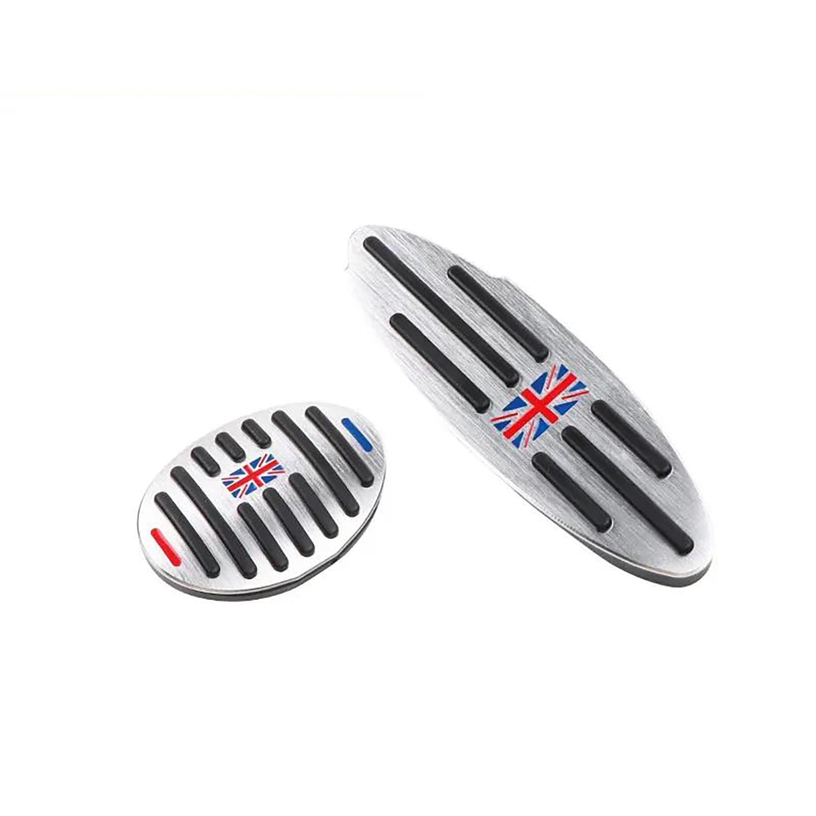 Für Mini Cooper R55 R56 R60 R61 F55 F56 F54 Auto Fuß Pedal Pads Abdeckung Aufkleber Fußstütze Innen Dekoration Auto Zubehör(2pcs Union Jack) von FCVDUBZN