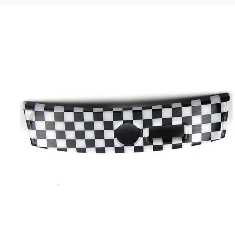 Für Mini Für Cooper F54 Für Clubman Auto Zubehör Styling ABS Geschützte Zündung Gerät USB Panel Shell Cover Fall Gehäuse Dekoration(Checker) von FCVDUBZN