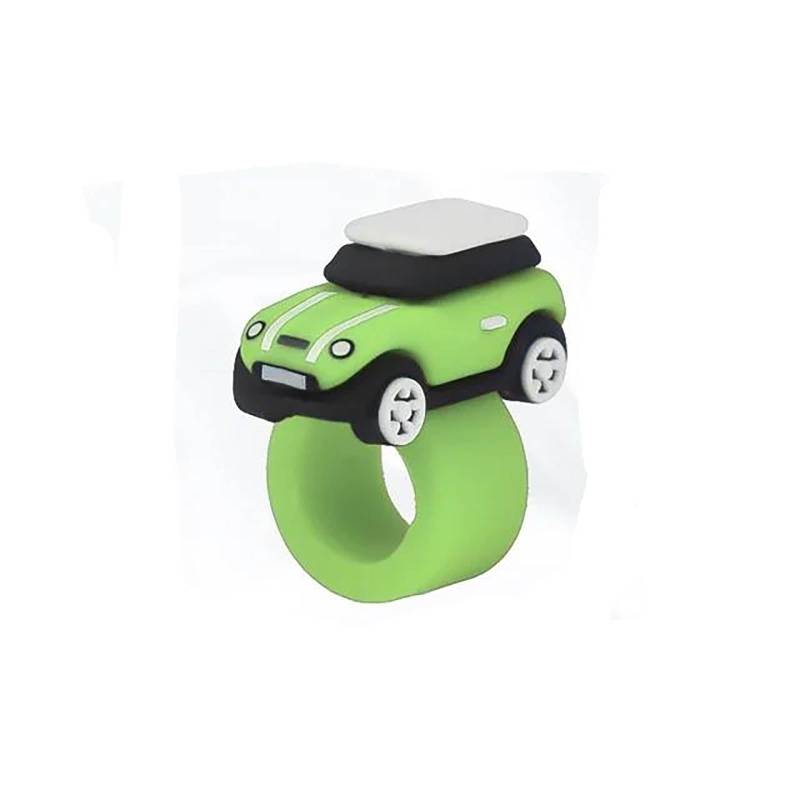 Für Mini Für Cooper F56 Zubehör Silikon Auto Modell Taste Abdeckung Ornamente Start Stop Taste Aufkleber(Ring Light Green) von FCVDUBZN