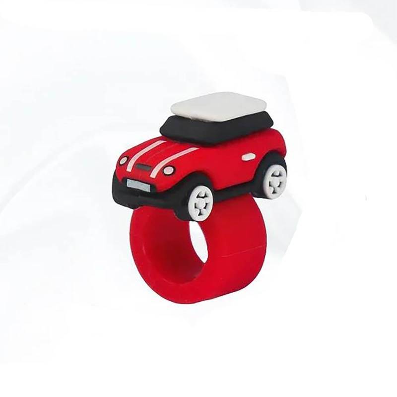 Für Mini Für Cooper F56 Zubehör Silikon Auto Modell Taste Abdeckung Ornamente Start Stop Taste Aufkleber(Rood) von FCVDUBZN