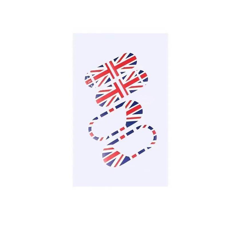 Für Mini Für Cooper J01 J05 U25 F66 F65 Leder Aufkleber Auto Innentürgriff/Innentür Schüssel Schutzaufkleber Autozubehör(Union Jack) von FCVDUBZN