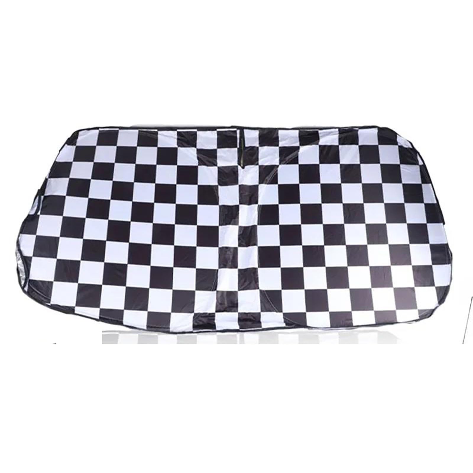 Für Mini Für Cooper One R50 R53 R56 R60 F55 F56 R58 R59 Auto Frontscheibe Sonnenschutz Abdeckung Blockiert UV Ray Reflektor Windschutzscheibe Sonnenschirm(Checker) von FCVDUBZN