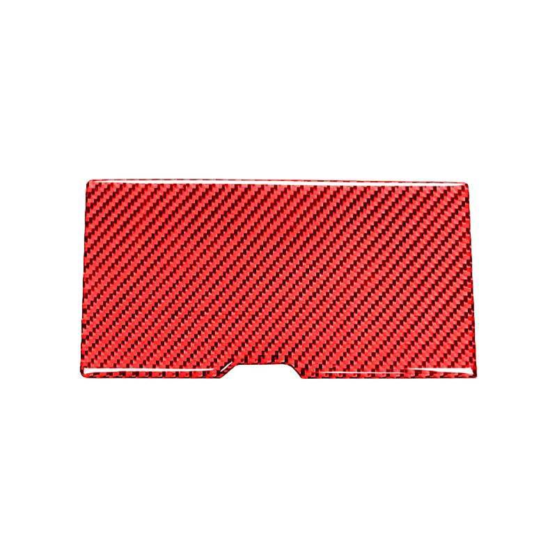 Für Mustang 2009-2013 Zubehör Carbon Faser Auto Innen Zentralen Wasser Tasse Halter Lagerung Box Panel Dekoration Aufkleber(Rood) von FCVDUBZN