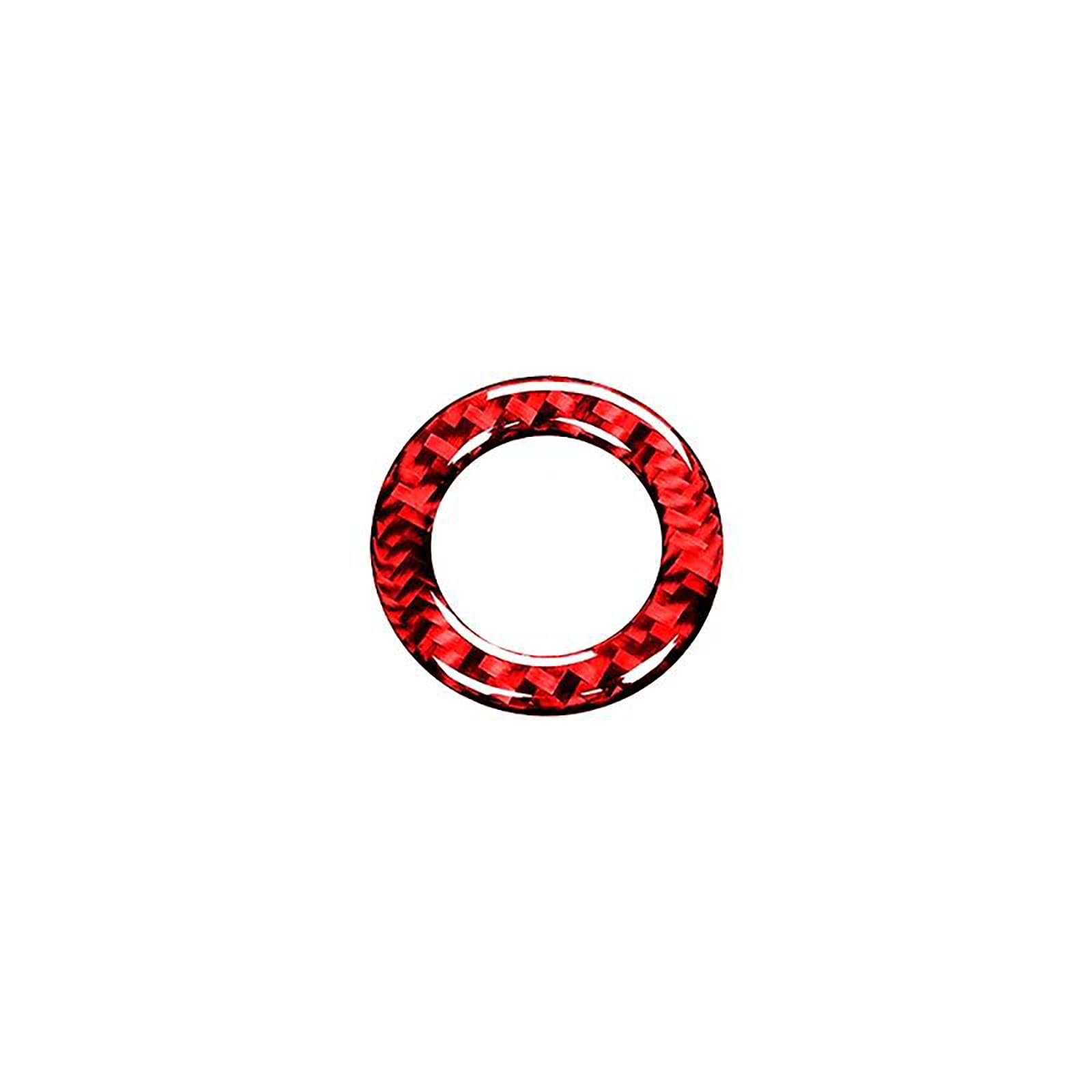 Für Mustang 2009-2014 Zubehör Carbon Fiber Innen Auto Motor Start Stop Zündschlüssel Ring Aufkleber Rahmen Trim Abdeckung(Rood) von FCVDUBZN