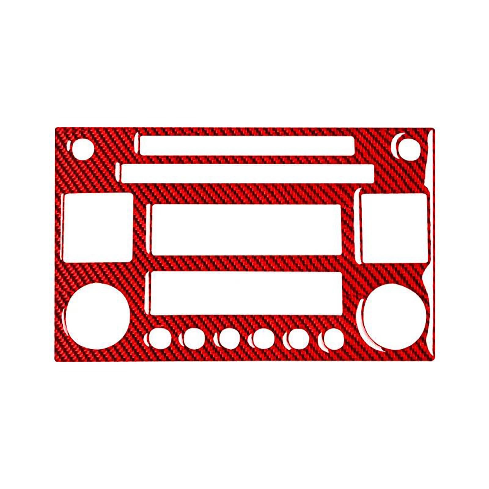 Für Nissan 350Z 2003-2009 3D Real Carbon Fiber Auto Zentrale Steuerung CD Audio Panel Trim Rahmen Dekoration Aufkleber Auto Zubehör(Rood) von FCVDUBZN