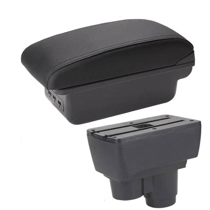 Für Renault Duster Für Dacia Duster 2019-2022 Center Console Storage Box Dekoration Zubehör Leder.(B2 Black line 3USB) von FCVDUBZN