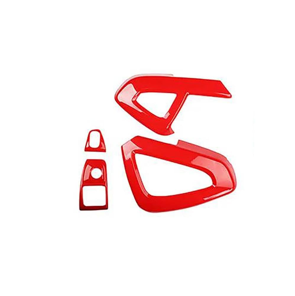 Für Smart 451 Für Fortwo Auto ABS Kunststoff Dekorative Abdeckung Rot Modifikation Produkte Innen Aufkleber Styling Zubehör(Door armrest 4 pcs B) von FCVDUBZN